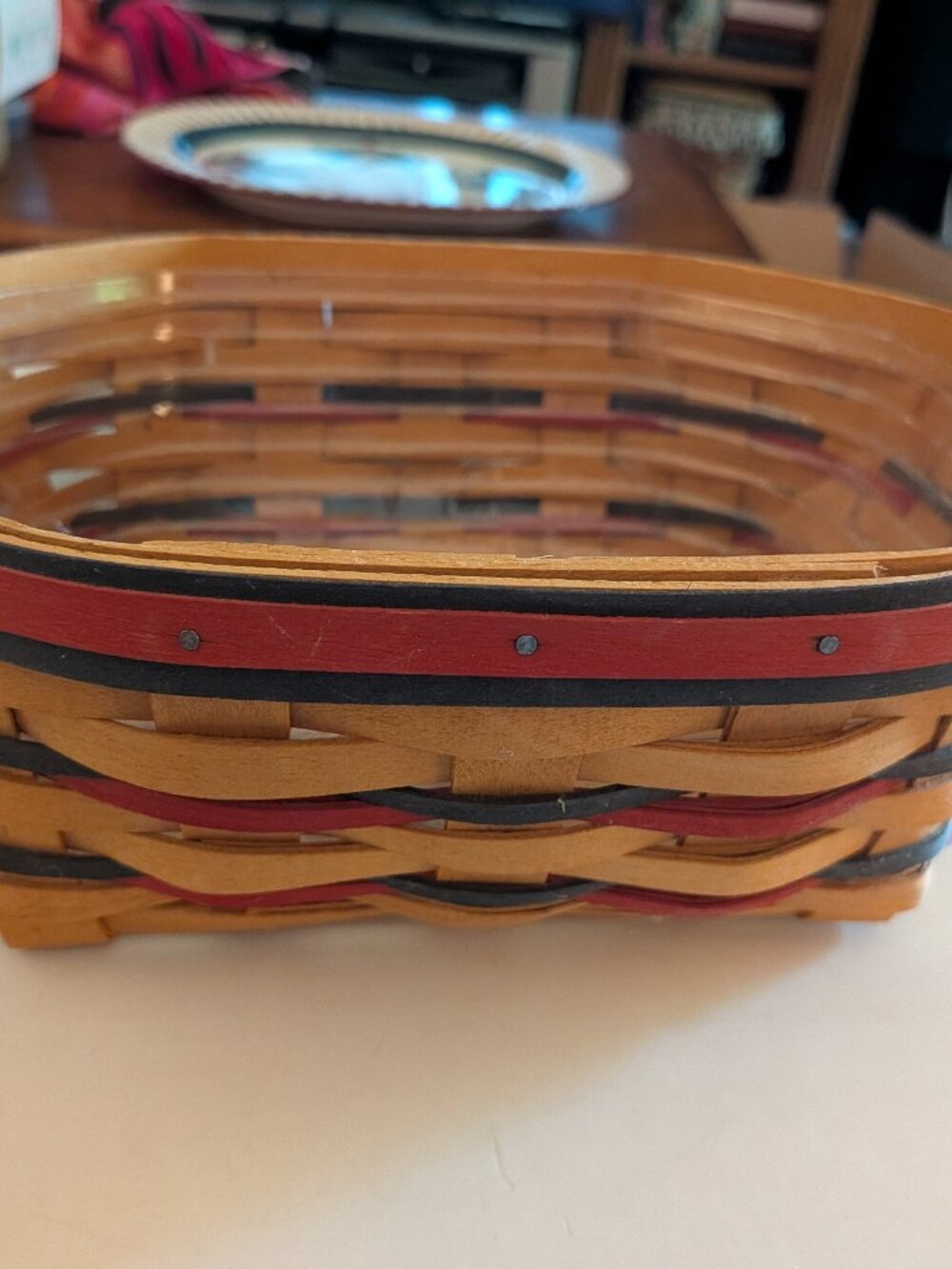 Longaberger All American 1999 BLUE RIBBON BREAD BASKET Set with Protector